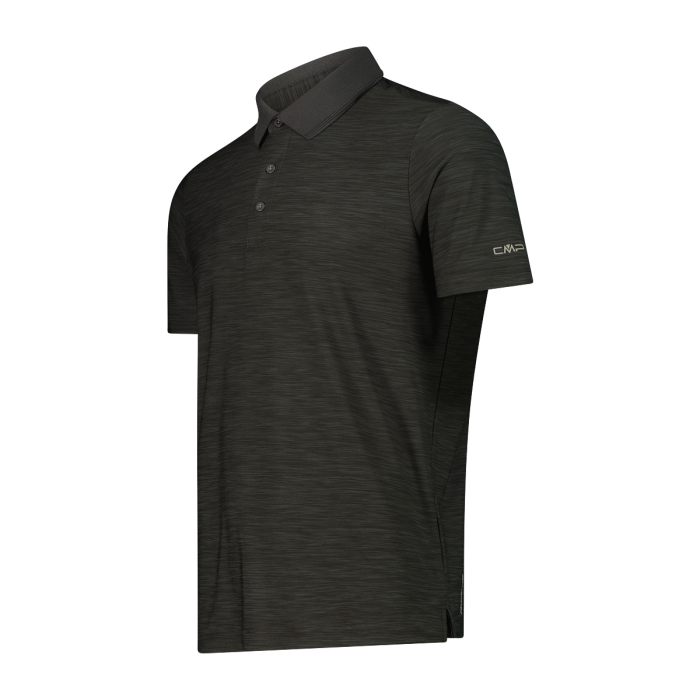 CMP Men's Mèlange Stretch Jersey Poloshirt Polo T-shirt Herre - Pine Melange -