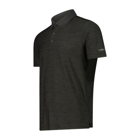 CMP Men's Mèlange Stretch Jersey Poloshirt Polo T-shirt Herre - Pine Melange -
