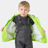 Helly Hansen Kids' Bergen 2.0 PU Rainset Regnsæt Børn - Thunder Green
