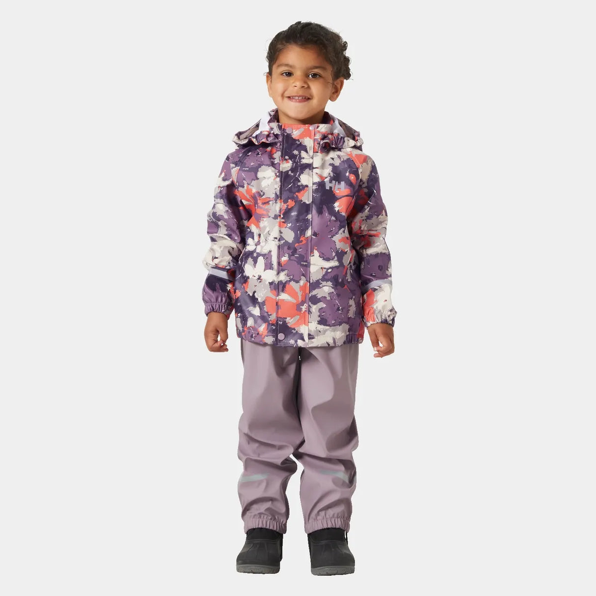 Helly Hansen Kids' Bergen PU AOP Regnsæt Børn - Purple Clay -