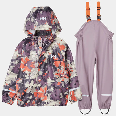 Helly Hansen Kids' Bergen PU AOP Regnsæt Børn - Purple Clay - Purple Clay