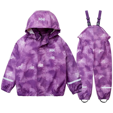 Helly Hansen Kids' Bergen PU AOP Regnsæt Børn - Crushed Grape