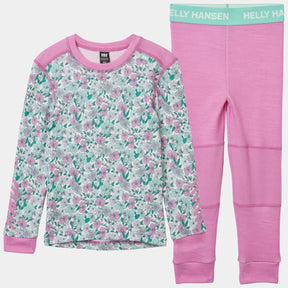 Helly Hansen Kids' Graphic LIFA® Merino Wool Base Layer Set Skiundertøj Børn - Meta Pink - Meta Pink