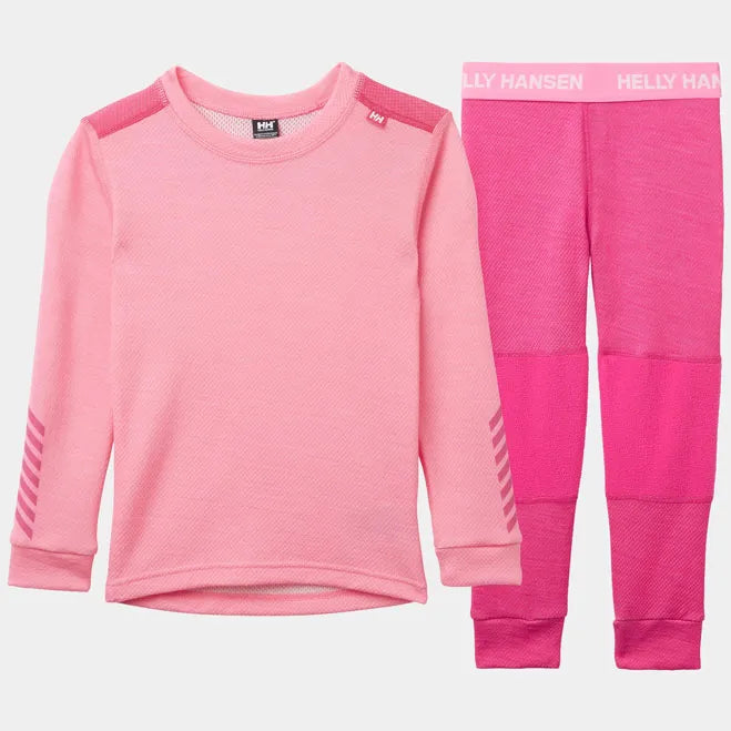 Helly Hansen Kids' LIFA® Merino Wool Base Layer Set Skiundertøj Børn - Dragon Fruit -