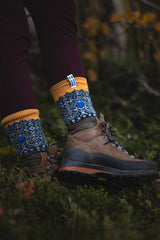 Woolwear Ragsokker m/svensk flag af 70% uld i flot strikkemønster -