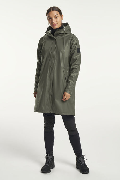 Tenson Apelviken PU Regnjakke Dame - Olive -