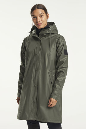 Tenson Apelviken PU Regnjakke Dame - Olive - Olive