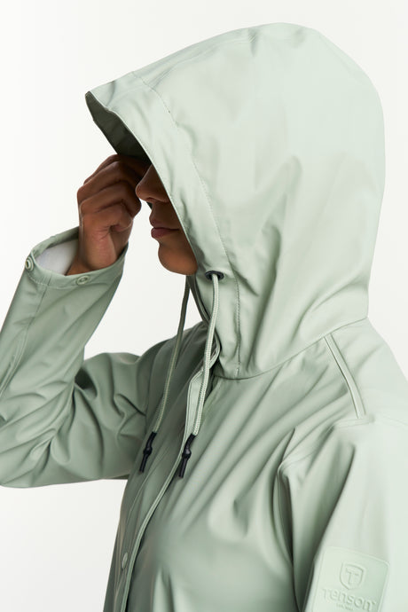 Tenson Apelviken PU Regnjakke Dame - Grey Green -