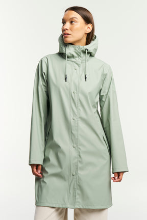 Tenson Apelviken PU Regnjakke Dame - Grey Green - Grey Green