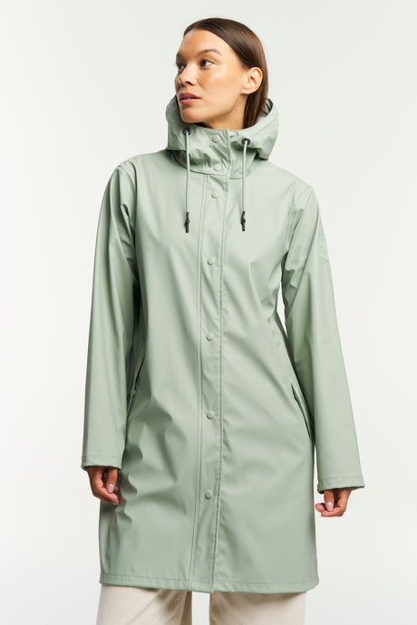 Tenson Apelviken PU Regnjakke Dame - Grey Green - Grey Green