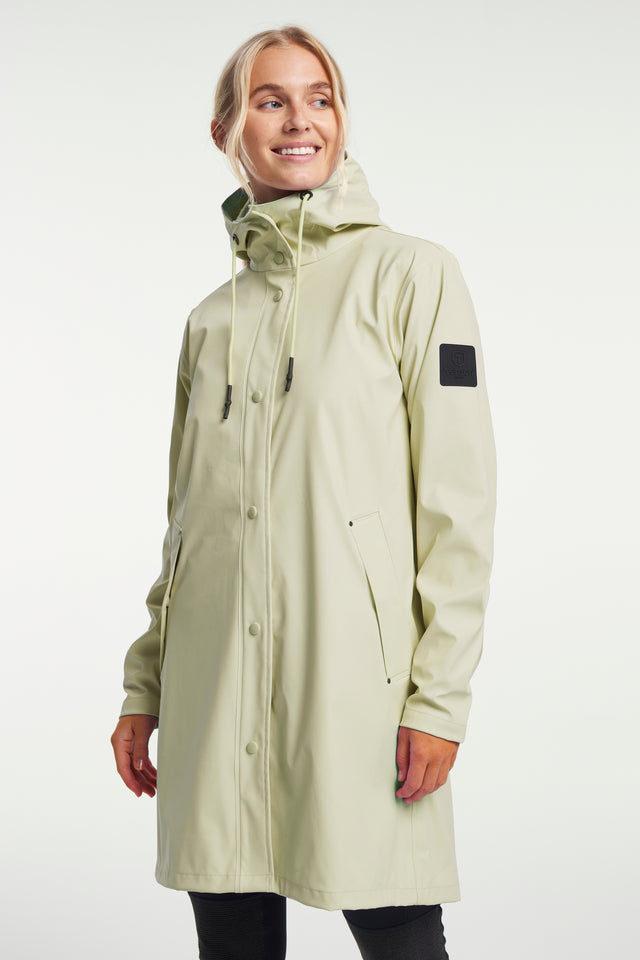 Tenson Apelviken PU Regnjakke Dame - Sand - Grey Green