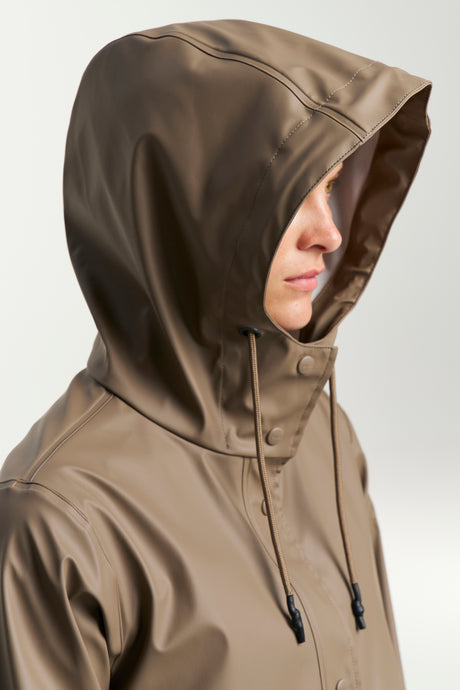 Tenson Apelviken PU Regnjakke Dame - Brown -