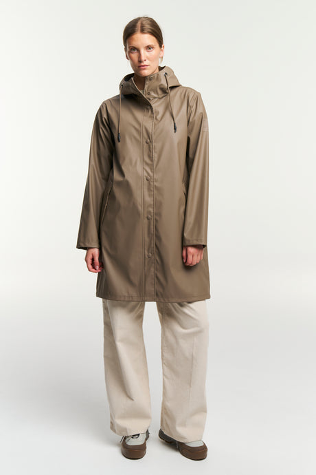 Tenson Apelviken PU Regnjakke Dame - Brown -