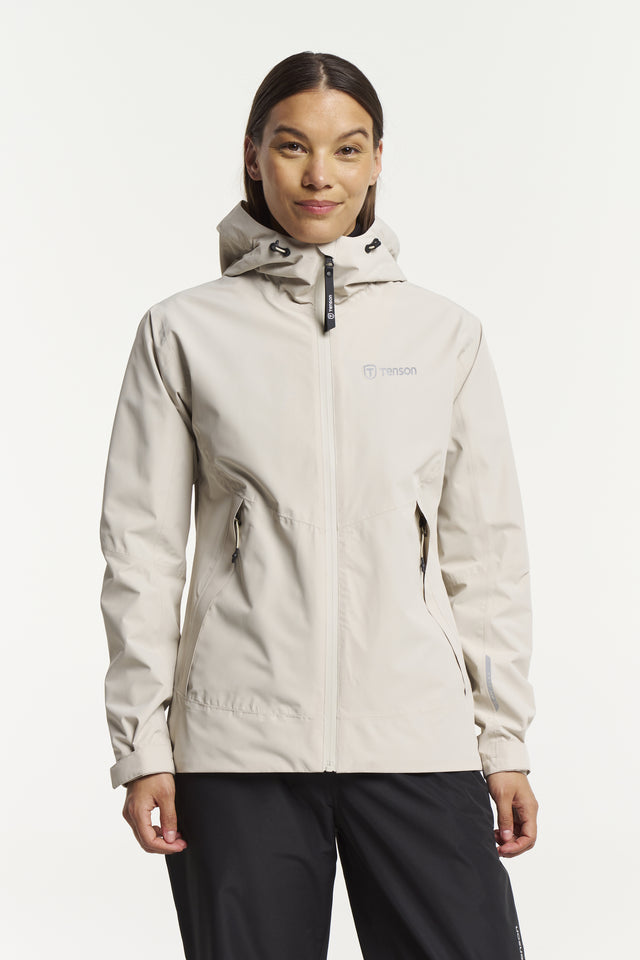 Tenson Winga Rain Jacket Women Regnjakke Dame - Sand - Sand