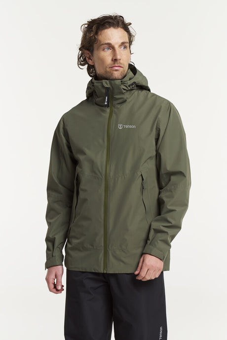 Tenson Winga Rain Jacket Men Regnjakke Herre - Dark Olive - Dark Olive