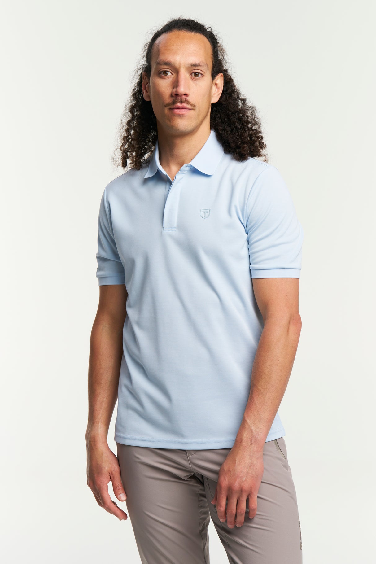 Tenson TXlite Melange Polo Men - Light Blue - Light Blue