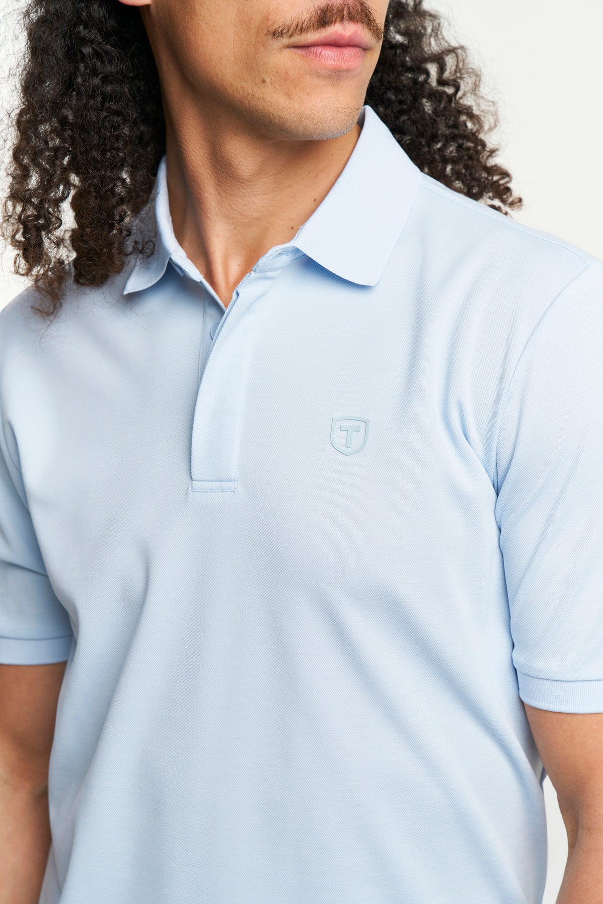 Tenson TXlite Melange Polo Men - Light Blue -