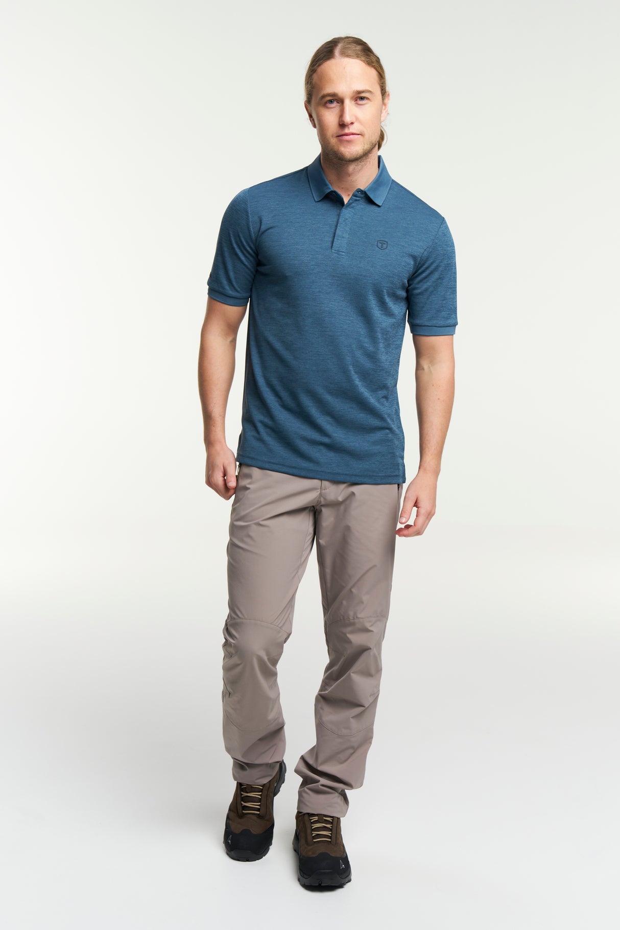 Tenson TXlite Melange Polo Men - Blue Grey -