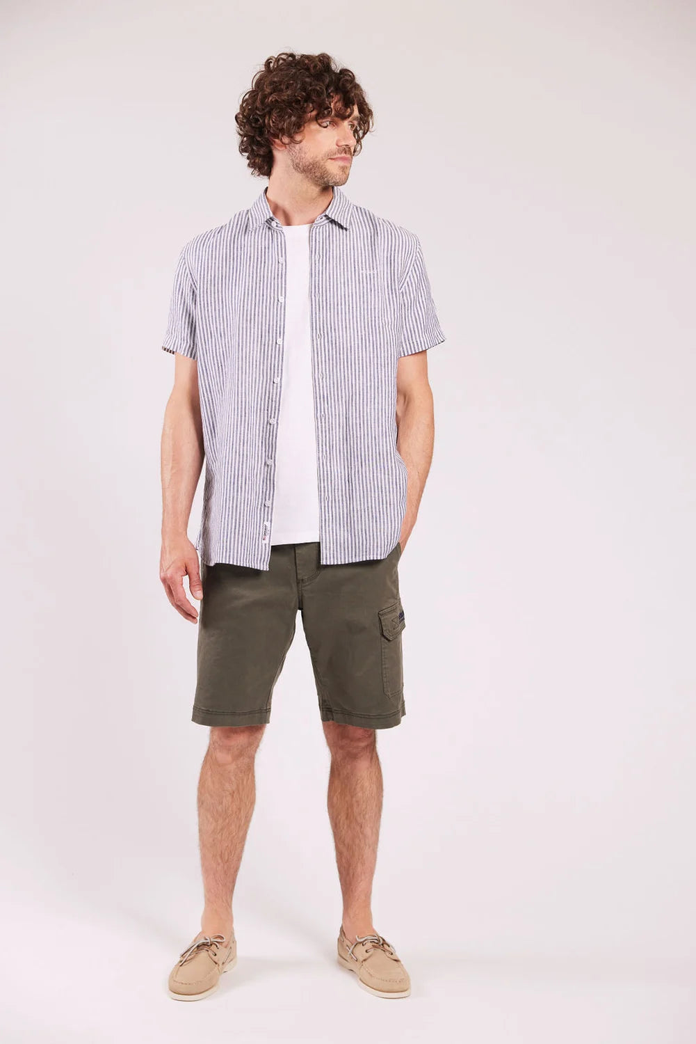 Sebago Linen Shirt Short Sleeve Kortærmet skjorte Herre -