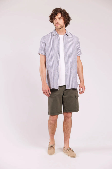 Sebago Linen Shirt Short Sleeve Kortærmet skjorte Herre -