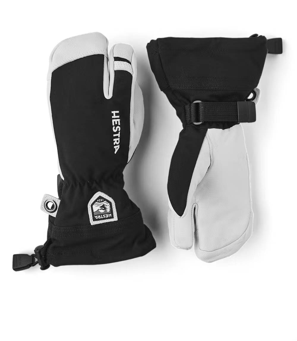 Hestra Army Leather Heli Ski Jr. 3-finger Skihandsker Børn - Black