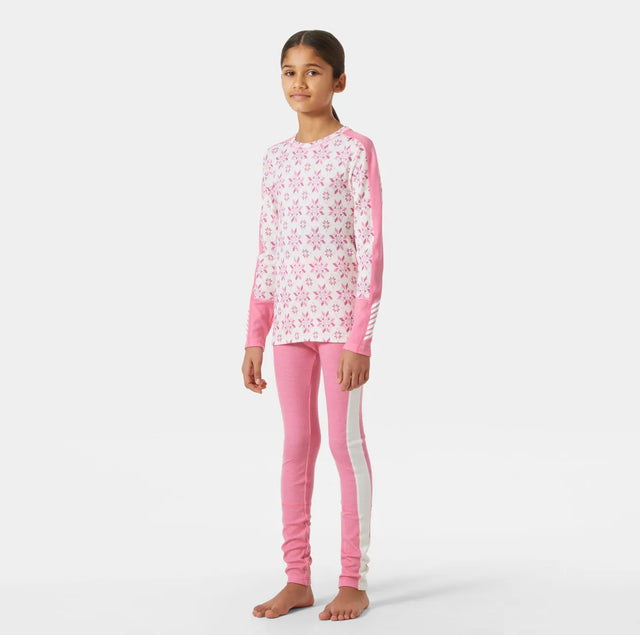 Helly Hansen Juniors' Graphic LIFA® Merino Base Layer Set Skiundertøj Børn - Sugar Pink -
