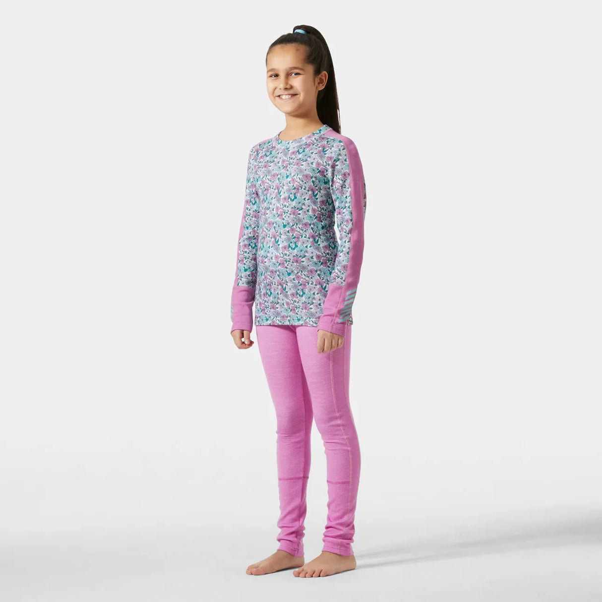 Helly Hansen Juniors' Graphic LIFA® Merino Base Layer Set Skiundertøj Børn - Meta Pink