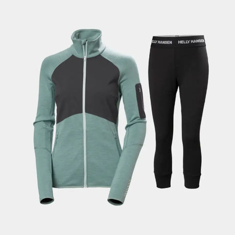 Helly Hansen Women's LIFA® Merino Jacket 3/4 Skiundertøj Sæt Dame - Cactus / Black - XL