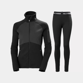 Helly Hansen Women's LIFA® Merino Base Layer Jacket & Pants Skiundertøj Sæt Dame - Black / Black - XL