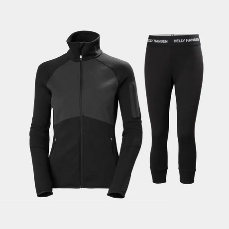 Helly Hansen Women's LIFA® Merino Jacket 3/4 Skiundertøj Sæt Dame - Black / Black - XL