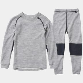 Helly Hansen Kids' HH LIFA® Merino Base Layer Set Skiundertøj Børn - Grey Melange - Grey Melange