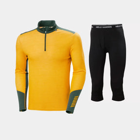 Helly Hansen Men's LIFA® Merino Midweight Half-Zip & 3/4 Pants Skiundertøj Sæt Herre - Cloudberry / Black - 2XL