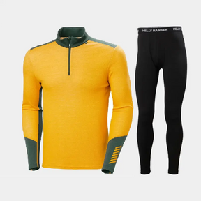 Helly Hansen Men's LIFA® Merino Midweight Half-Zip & Pants Skiundertøj Sæt Herre - Cloudberry / Black - 2XL