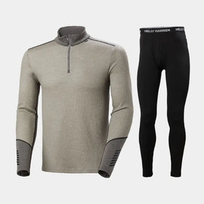 Helly Hansen Men's LIFA® Merino Midweight Half-Zip & Pants Skiundertøj Sæt Herre - Terrazzo / Black - 2XL