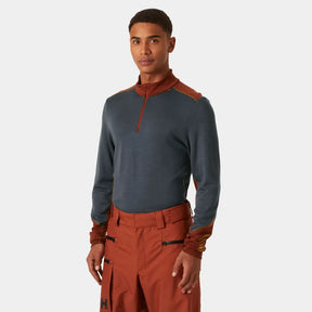 Helly Hansen Men's LIFA® Merino Midweight Half-Zip & 3/4 Pants Skiundertøj Sæt Herre - Alpine Frost / Black -