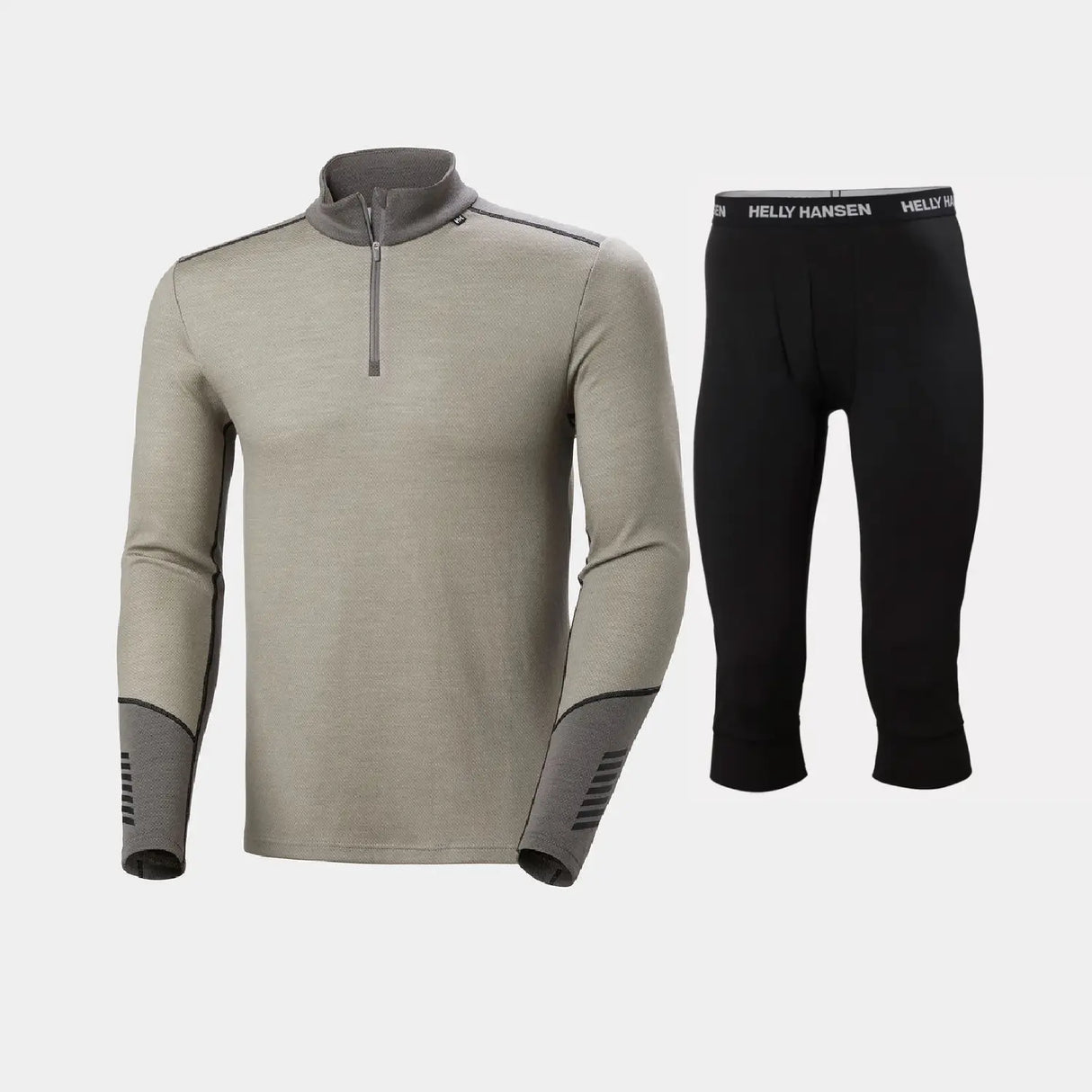 Helly Hansen Men's LIFA® Merino Midweight Half-Zip & 3/4 Pants Skiundertøj Sæt Herre - Terrazzo / Black - 2XL