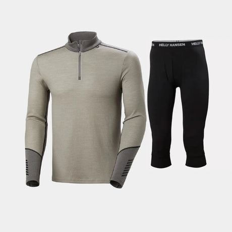 Helly Hansen Men's LIFA® Merino Midweight Half-Zip & 3/4 Pants Skiundertøj Sæt Herre - Terrazzo / Black - 2XL