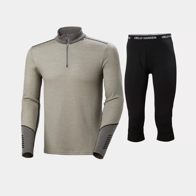 Helly Hansen Men's LIFA® Merino Midweight Half-Zip & 3/4 Pants Skiundertøj Sæt Herre - Terrazzo / Black - 2XL