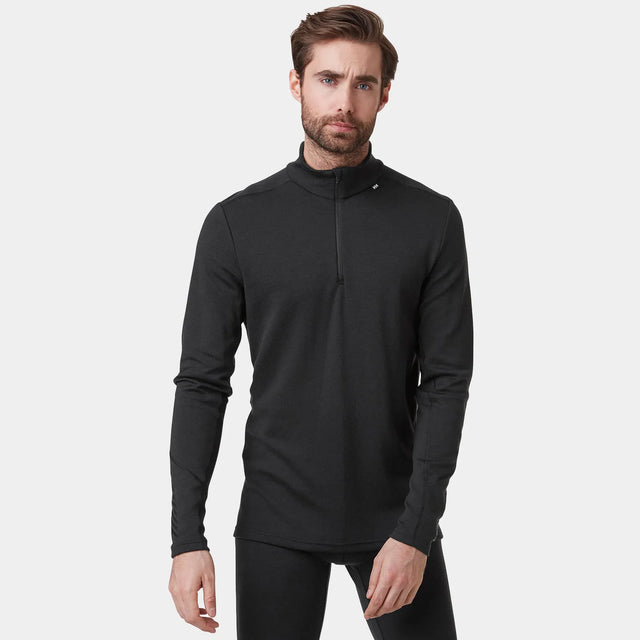 Helly Hansen Men's LIFA® Merino Midweight Half-zip Base Layer Skiundertrøje Herre - Black - Black