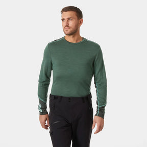 Helly Hansen Men's LIFA® Merino Midweight Crew Base Layer Skiundertrøje Herre - Jungle Green - Jungle Green
