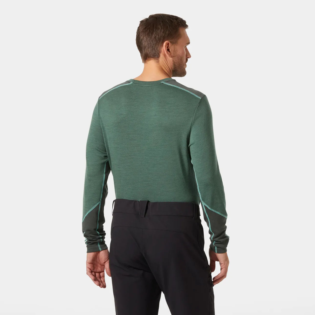 Helly Hansen Men's LIFA® Merino Midweight Crew Base Layer Ski Baselayer - Malachite