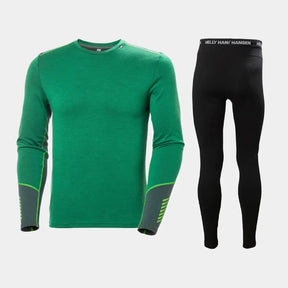 Helly Hansen Men's LIFA® Merino Midweight Crew & Pants Skiundertøj Sæt Herre - Malachite / Black - XXL