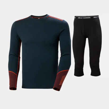 Helly Hansen Men's LIFA® Merino Midweight Crew 3/4 Skiundertøj Sæt Herre - Midnight / Black - XXL