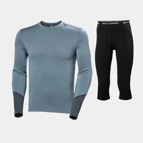 Helly Hansen Men's LIFA® Merino Midweight Crew 3/4 Skiundertøj Sæt Herre - Washed Navy / Black - XXL