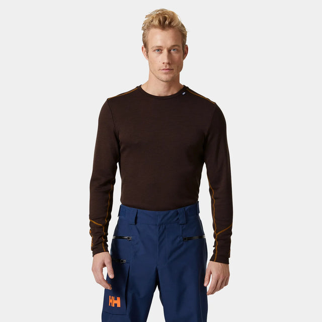 Helly Hansen Men's LIFA® Merino Midweight Crew Base Layer Skiundertrøje Herre - Triple Espresso - Triple Espresso