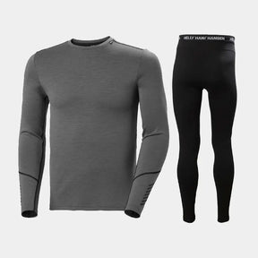 Helly Hansen Men's LIFA® Merino Midweight Crew & Pants Skiundertøj Sæt Herre - Concrete / Black - XXL