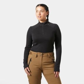 Helly Hansen Women's LIFA® Merino Midweight Half-Zip & Pants Base Layer Skiundertøj Sæt Dame - Black -