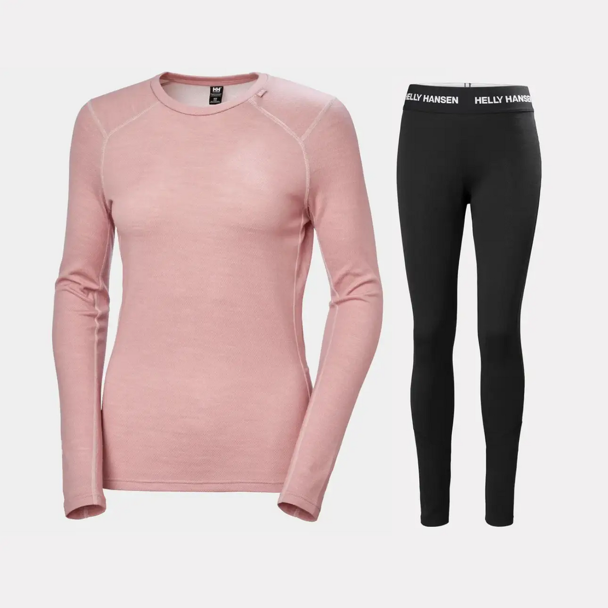 Helly Hansen Women's LIFA® Merino Midweight Skiundertøj Sæt Dame - Pink Salt / Black
