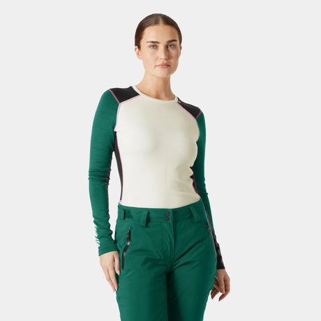 Helly Hansen Women's LIFA® Merino Midweight Crew Base Layer Skiundertrøje Dame - Emerald - Emerald