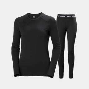 Helly Hansen Women's LIFA® Merino Midweight Crew & Pants Base Layer Skiundertøj Sæt Dame - Black - XL